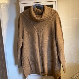 Tan warm cowl neck sweater